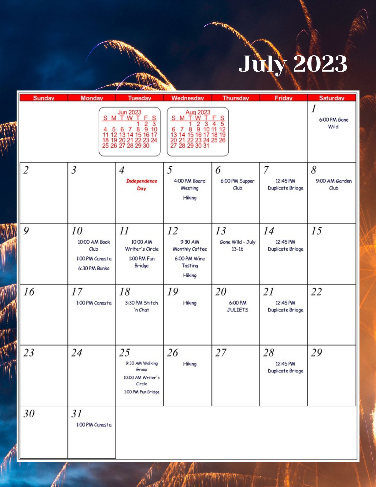 Calendar Club of the Greater Park City Area